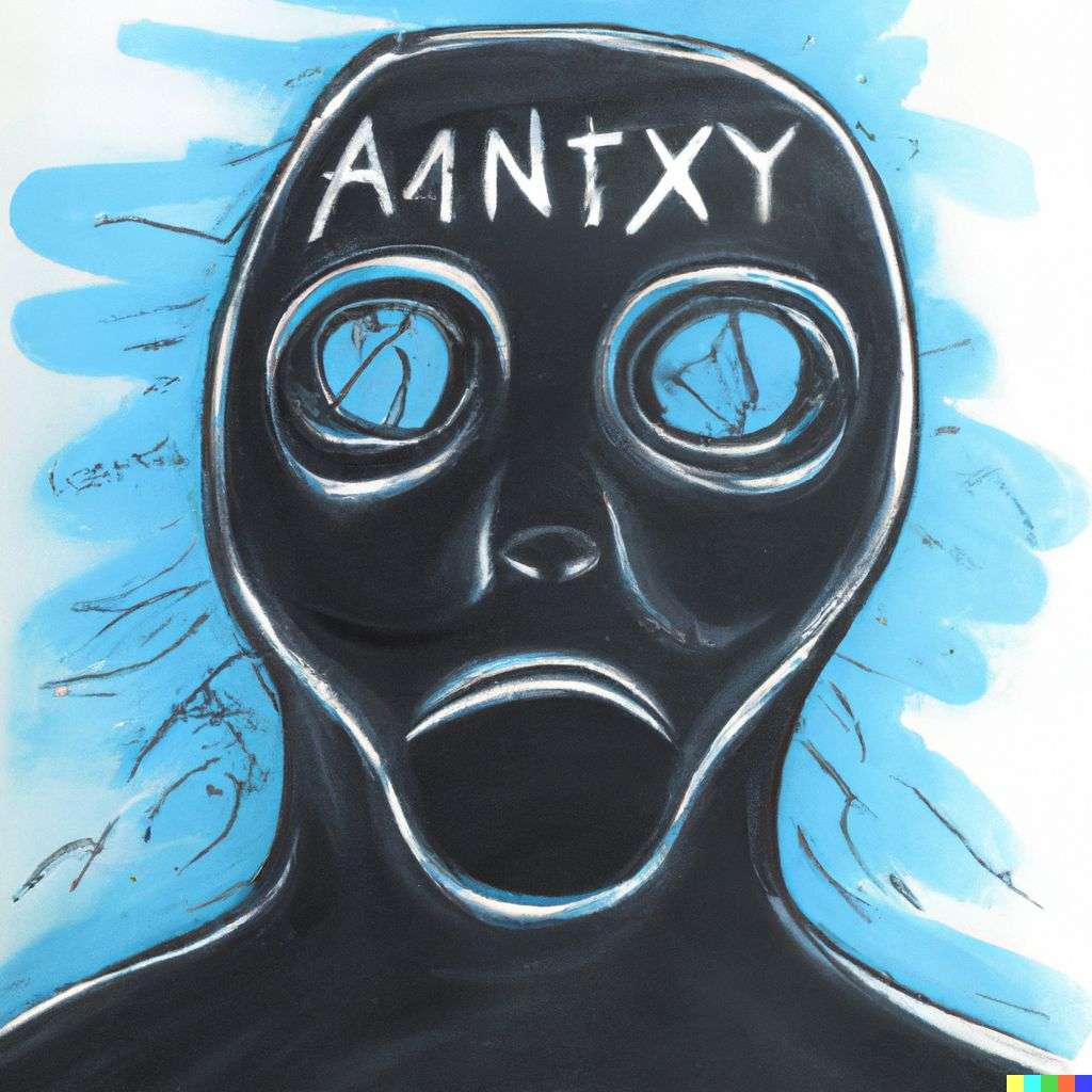 a representation of anxiety, spray paint art